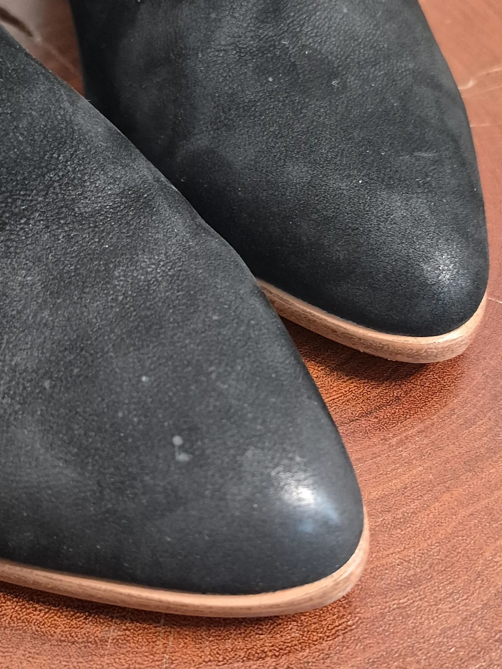 Frye Reina Bootie Black Suede Nubuck Western Ankle Boot Stacked Heel - 8.5